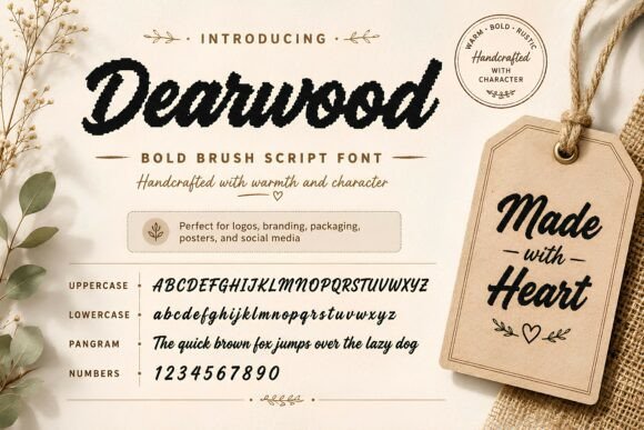 Dearwood: A Rustic Script Font for Web Design