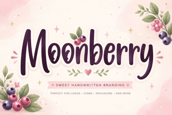 Moonberry: A Soft Handwritten Font for Editorial Design
